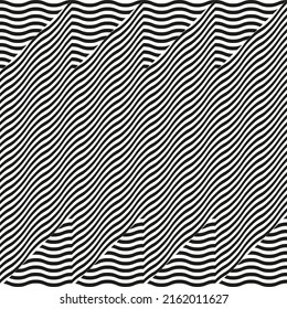 Modernes abstraktes, geometrisches zeitgenössisches, nahtloses, diagonales Muster mit einfachen Elementen und Formen. Grafischer, schwarz-weißer minimalistischer Hintergrund.