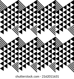 Modern abstract geometric contemporary vector seamless diagonal pattern with simple elements and shapes. Graphic black and white minimalist background.