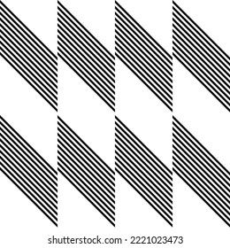 Modern abstract geometric contemporary vector seamless diagonal pattern with simple elements and shapes. Graphic black and white minimalist background.