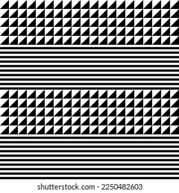 Moderno y abstracto vector geométrico contemporáneo sin fisuras con elementos y formas simples. Fondo gráfico minimalista en blanco y negro.