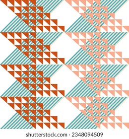 Modern abstract geometric contemporary vector seamless diagonal pattern with simple elements and shapes. Graphic pastel colored minimalist background.