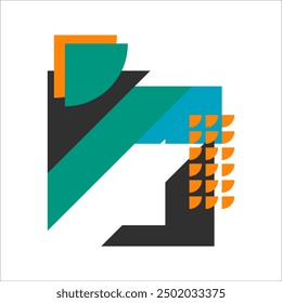 Modern abstract geometric corner vector element