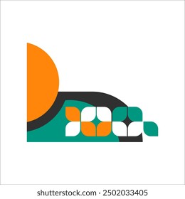Modernes abstraktes geometrisches Eckvektorelement