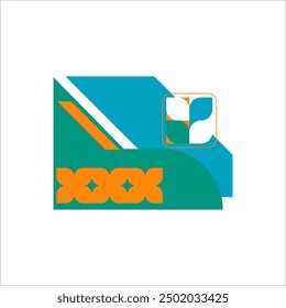 Modern abstract geometric corner vector element