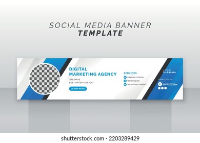 Modern abstract geometric creative social media web banner cover design template