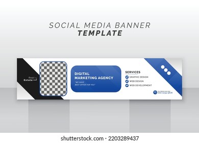 Modern abstract geometric creative social media website header banner cover design template