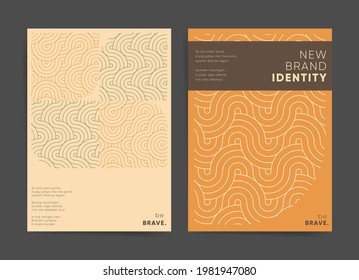 Modern abstract geometric design. Abstract asian graphic template for poster, brochure, cover, flyer, banner, background. Creative orange modern art backdrop. Abstract japanese design poster layout.