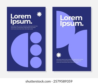 Modern Abstract Geometric Design Brochure Template Purple Blue Minimalist Corporate