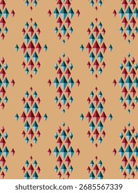 Diseño geométrico abstracto moderno con líneas audaces, ángulos agudos y colores vibrantes. Ideal para estampados de tela, que ofrecen un aspecto contemporáneo y elegante para la moda o la decoración del hogar.