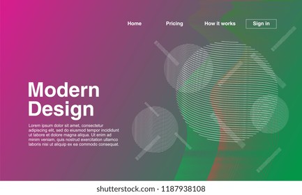 Modern abstract geometric design for landing page background template. Eps10 vector illustration.