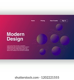 Modern abstract geometric design for landing page background template. Eps10 vector illustration.