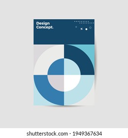 Diseño geométrico abstracto moderno. Plantilla de folleto de identidad de la empresa. EPS10. Vector de presentación de negocios. La página principal de orientación vertical A4 se burla.