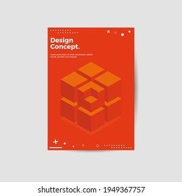 Modern abstract geometric design layout. Company identity brochure template. EPS10. Business presentation vector. A4 vertical orientation front page mock up.