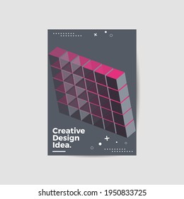 Modern abstract geometric design layout. Company identity brochure template. EPS10. Business presentation vector. A4 vertical orientation front page mock up.