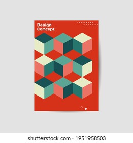 Modern abstract geometric design layout. Company identity brochure template. EPS10. Business presentation vector. A4 vertical orientation front page mock up. 