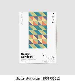 Diseño geométrico abstracto moderno. Plantilla de folleto de identidad de la empresa. EPS10. Vector de presentación de negocios. La página principal de orientación vertical A4 se burla. 