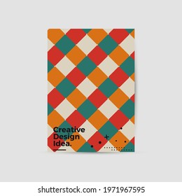 Modern abstract geometric design layout. Company identity brochure template. EPS10. Business presentation vector. A4 vertical orientation front page mock up.
