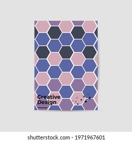 Modern abstract geometric design layout. Company identity brochure template. EPS10. Business presentation vector. A4 vertical orientation front page mock up.