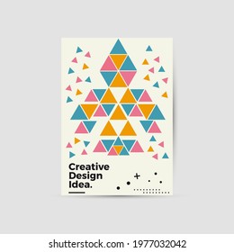 Modern abstract geometric design layout. Company identity brochure template. EPS10. Business presentation vector. A4 vertical orientation front page mock up.