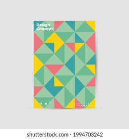 Modern abstract geometric design layout. Company identity brochure template. EPS10. Business presentation vector. A4 vertical orientation front page mock up.