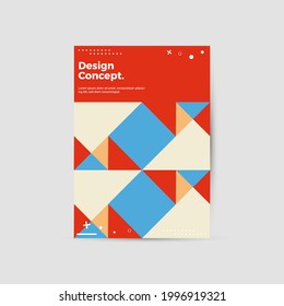 Diseño geométrico abstracto moderno. Plantilla de folleto de identidad de la empresa. EPS10. Vector de presentación de negocios. La página principal de orientación vertical A4 se burla.