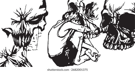 Modern abstract geometric design with vibrant color accents and clean lines