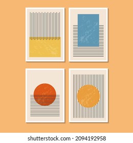 Modern Abstract Geometric Dot Line Art Poster. Illustrations for Postcard, Social Media Banner, Brochure Cover Design or Wall Decoration Background. Modern Abstract Painting Artwork. Vector Pattern