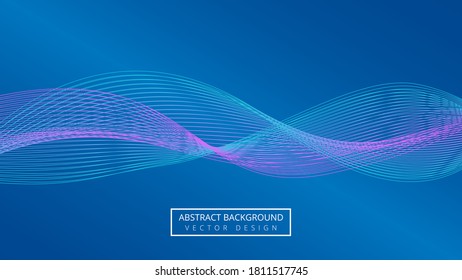 Modern Abstract Geometric  Dynamic Background Gradient Blue Wave. Vector Illustration