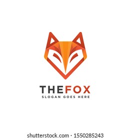 Modern abstract geometric Fox head logo vector icon template white background