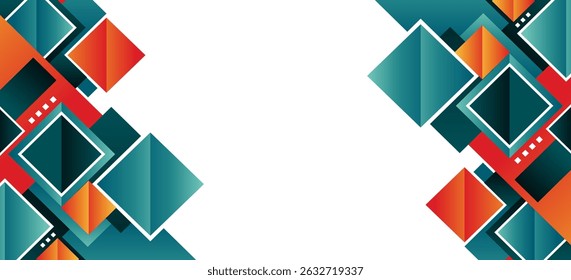 Plano de Fundo Moderno Abstrato Quadro Geométrico com Quadrados Coloridos