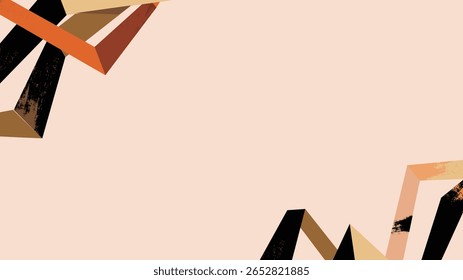 Moderno abstrato quadro geométrico fundo com grunge cantos texturizados em marrom, laranja e preto. Design vetorial mínimo, perfeito para apresentações de negócios, cartazes, folhetos, web, design digital.