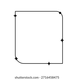 Elemento moderno abstrato de design de moldura geométrica com pontos afiados e cantos arredondados