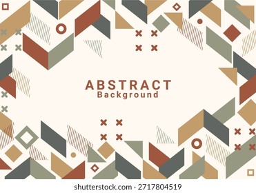 Modern Abstract Geometric Frame with Muted Earthy Tones