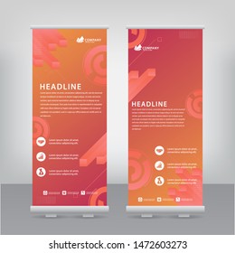 Modern abstract geometric gradient roll up, memphis style