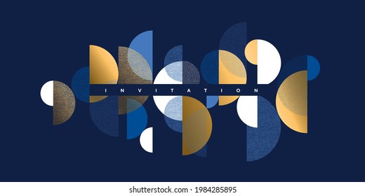 Modern abstract geometric header. Luxury elegant laconic xmas design for card, header, invitation, poster, social media, post publication. Minimalist style festive vector with business vibes.
