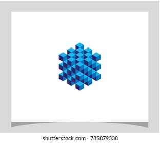 Modern abstract geometric hexagon cube symbol icon letter logo vector eps 10