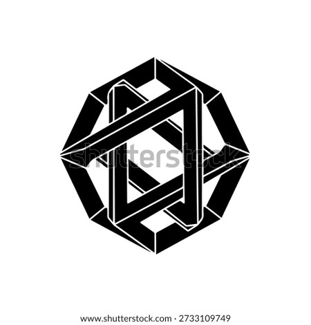 Modern Abstract Geometric Hexagon Logo Vector Minimalist Interlocking Line Art Design for Tech Startup Branding and Corporate Identity