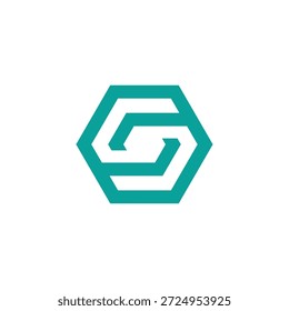 Modernes abstraktes geometrisches sechseckiges Buchstaben-Logo-Design mit verflochtenen Linien, die Verbindung, Innovation und digitale Technologie symbolisieren, geeignet für Corporate Branding