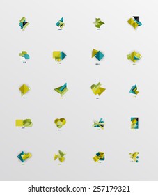 Modern abstract geometric info banner set, business presentation designs or web boxes