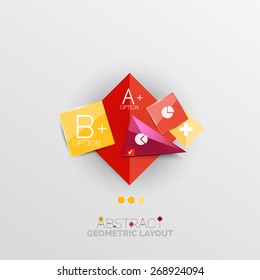 Modern abstract geometric info banner, business presentation or web box