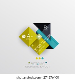 Modern abstract geometric info banner, business presentation or web box