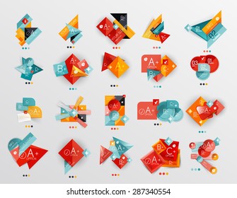 Modern abstract geometric info banner set, business presentation designs or web boxes