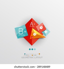 Banner moderno de informações geométricas abstratas, apresentação comercial ou caixa da Web