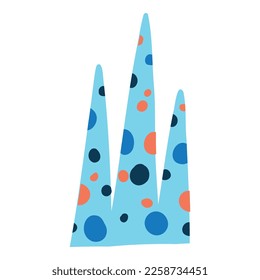 Modern abstract geometric leaf shape and plant. Simple background design. Floral doodle art for decoration and printing. Colorful flat vector illustration.