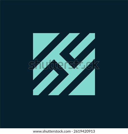 Modern Abstract Geometric Letter H Logo with Interconnected Blue Lines