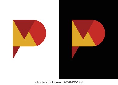 Modern Abstract Geometric Letter P Logo