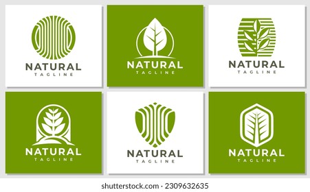 Modern abstract geometric line tree logo design. Luxury natural plant logo brand.