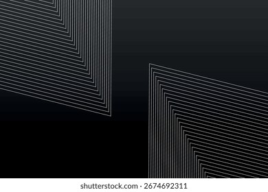 Modern abstract geometric lines background. Dark minimalist design for technology and business black.