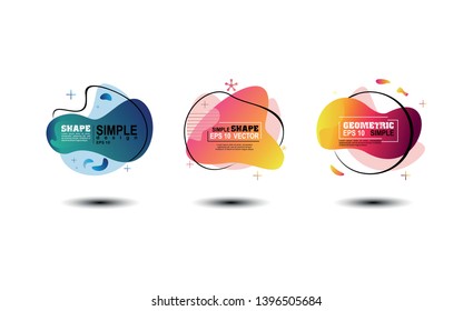 Modern abstract geometric liquid banner flat set. liquid banner vector