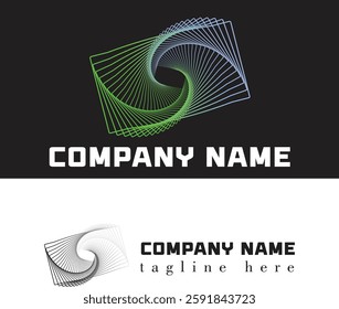 Modern Abstract Geometric Logo Design Futuristic Spiral Shape for Branding and Business Identity